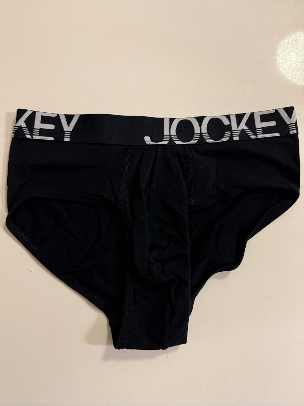 Jockey Black Men’s Briefs with White Logo Waistband